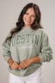 Destin Florida Embroidered Sage Oversized Sweatshirt