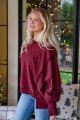 FINAL SALE - Laid-Back Oversized Burgundy Pullover