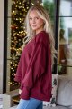 FINAL SALE - Laid-Back Oversized Burgundy Pullover