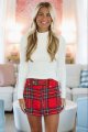 Plaid Dreams Mini Skort - Red