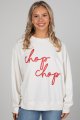 White Chop Chop Script Sweatshirt