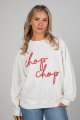 White Chop Chop Script Sweatshirt