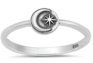 Moon & Star Ring