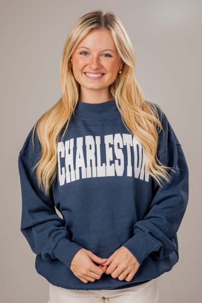 Charleston Navy Mockneck Sweatshirt