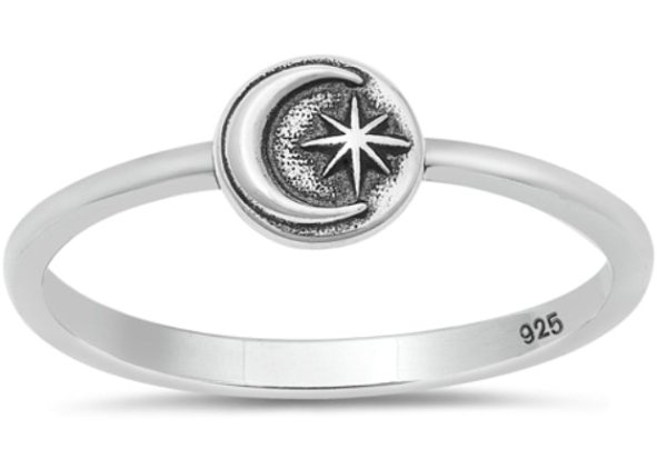 Moon & Star Ring